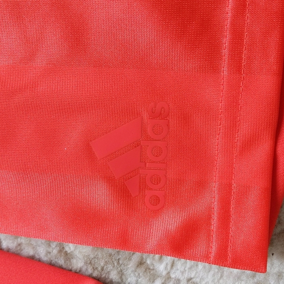 New Adidas Climalite Striped LS Jersey Small Red Orange Black - Picture 14 of 16